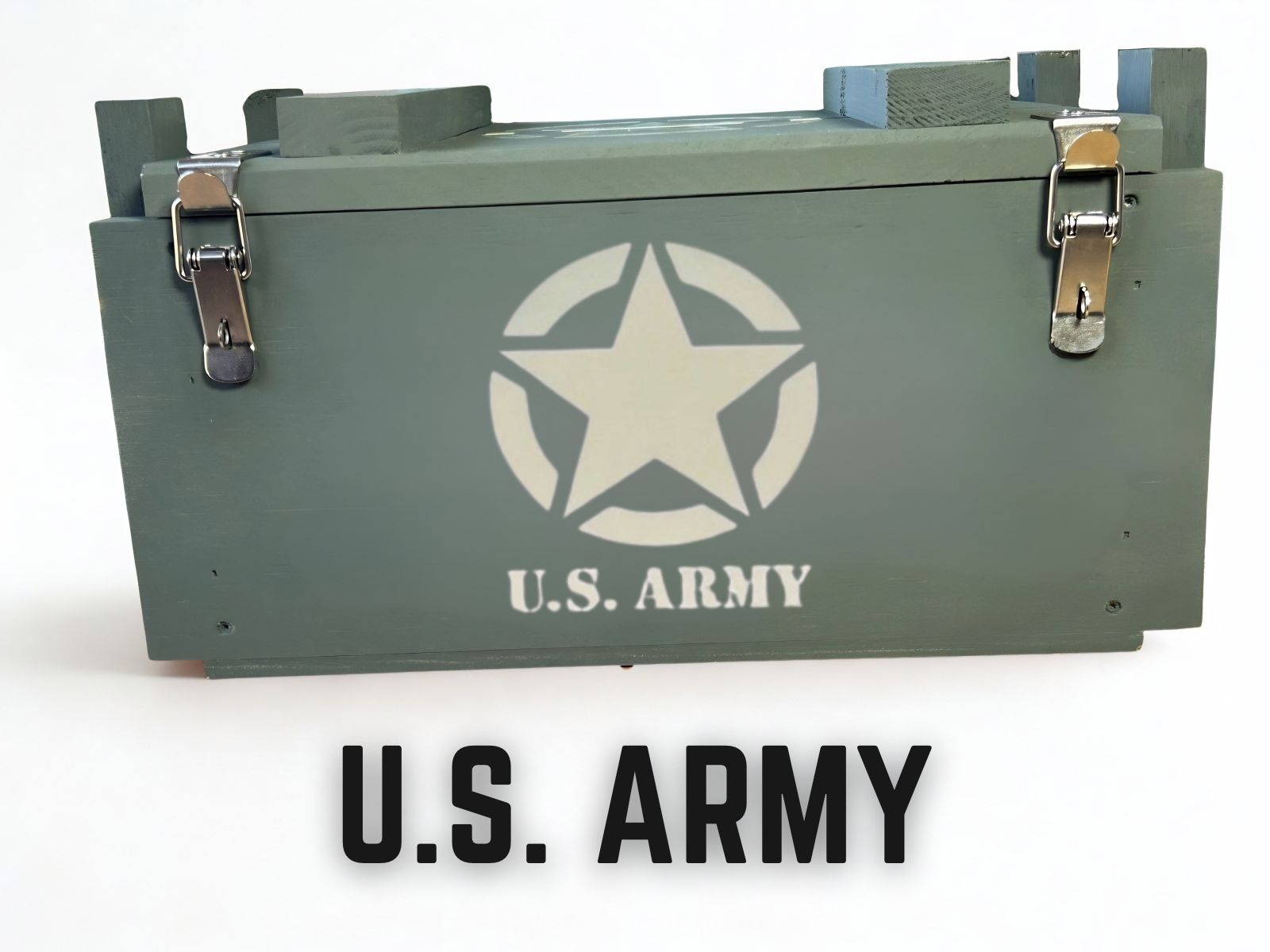 U.S. Army wooden ammo box by Freedom Crate Co.