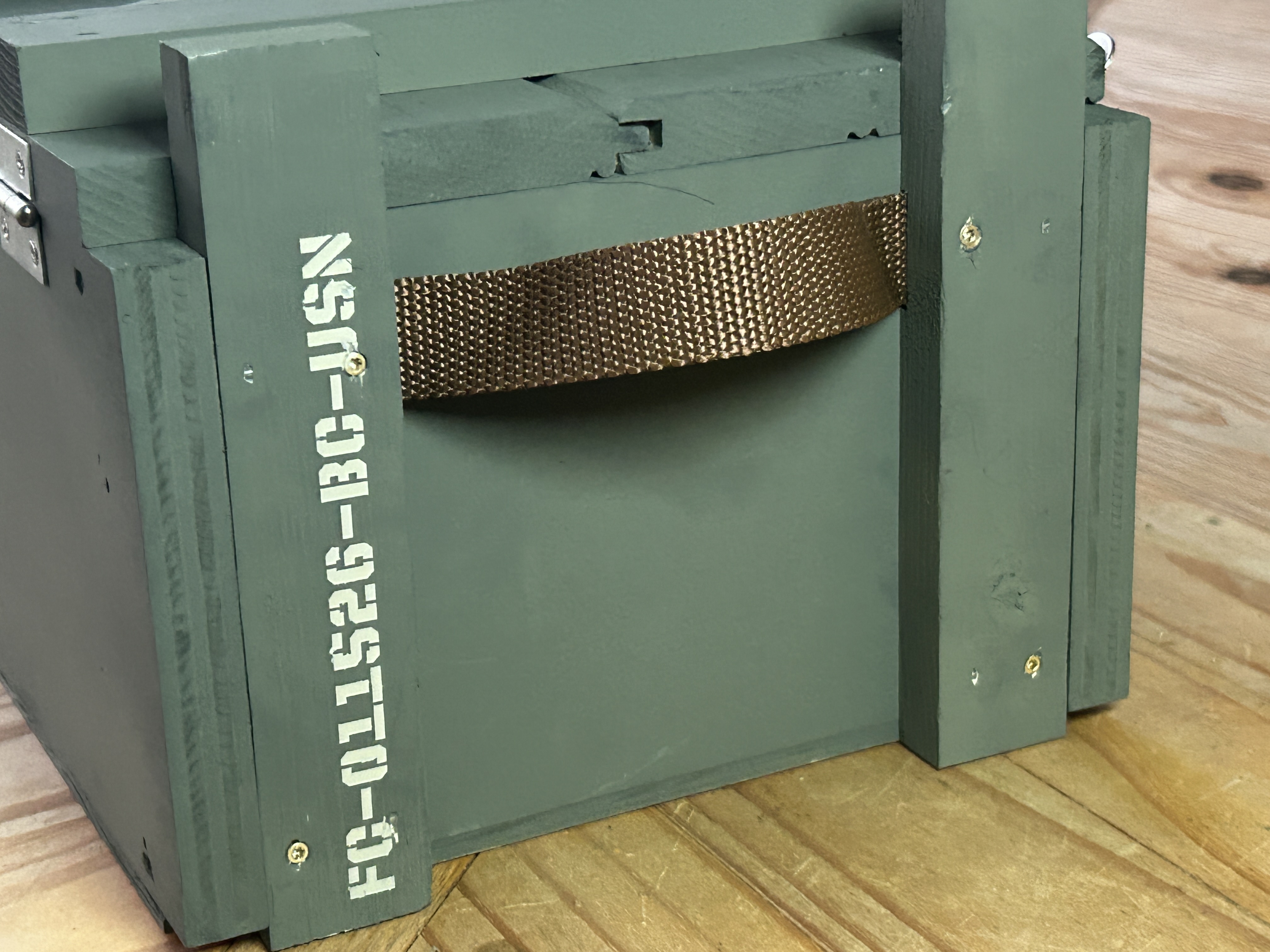 U.S. Navy ammo box side handle detail