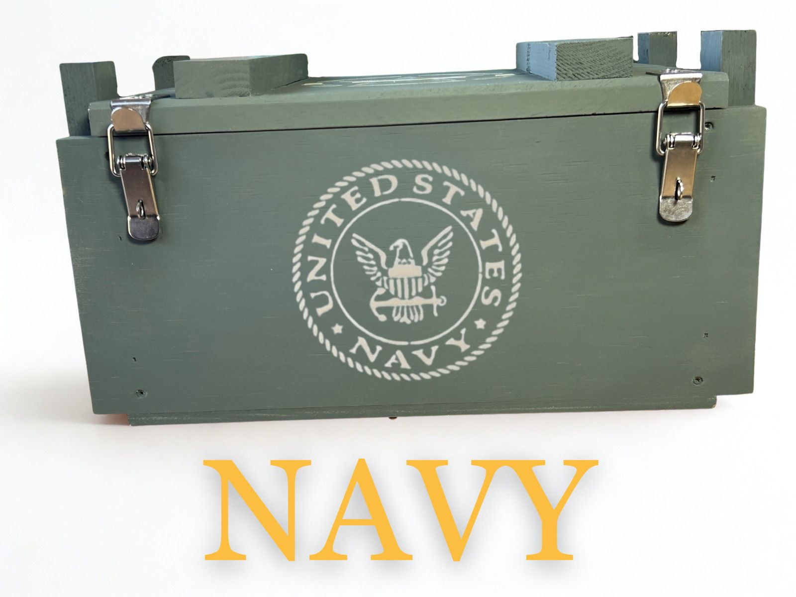 U.S. Navy wooden ammo box by Freedom Crate Co.