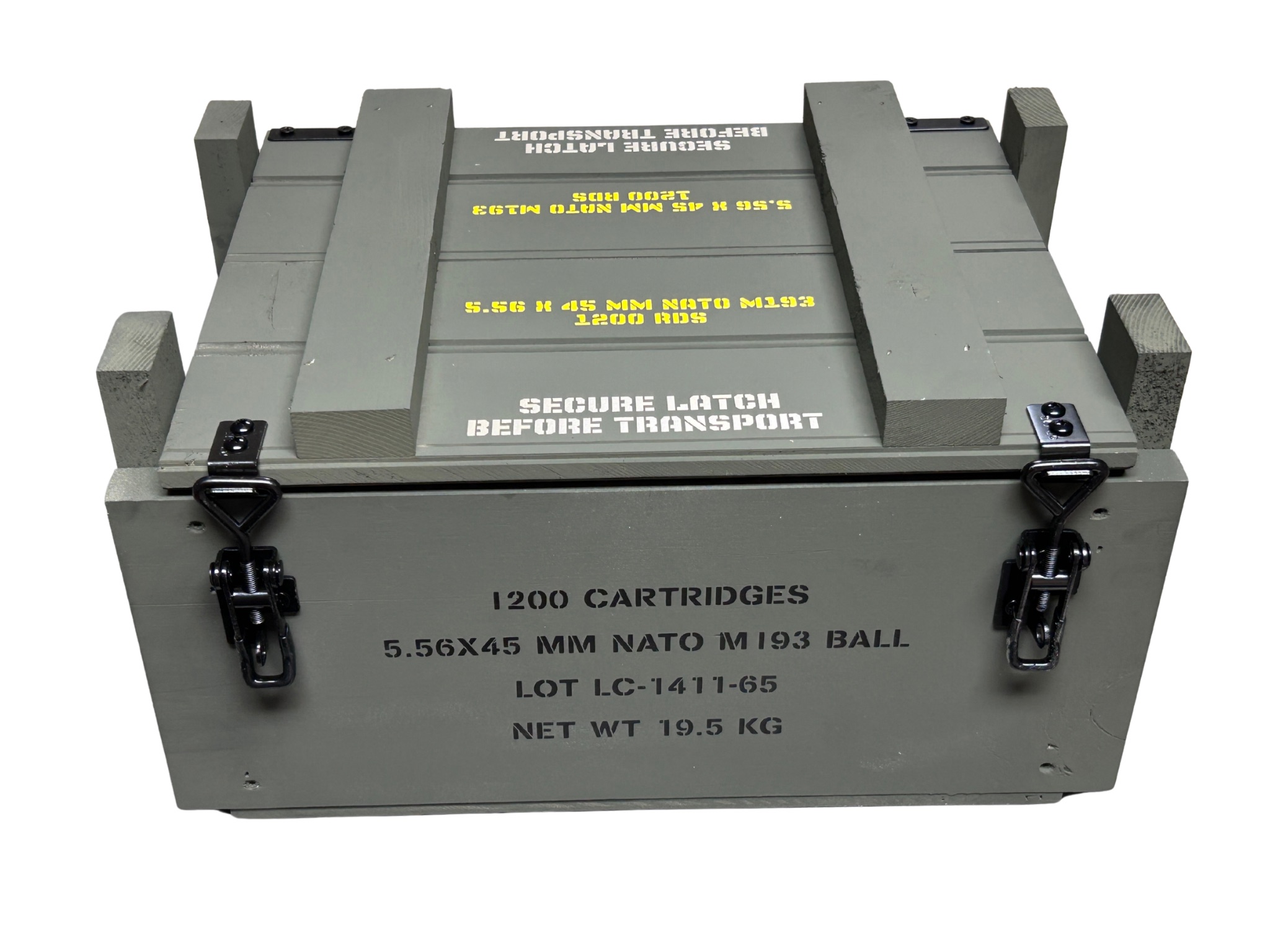 5.56 / .223 wooden ammo storage crate by Freedom Crate Co