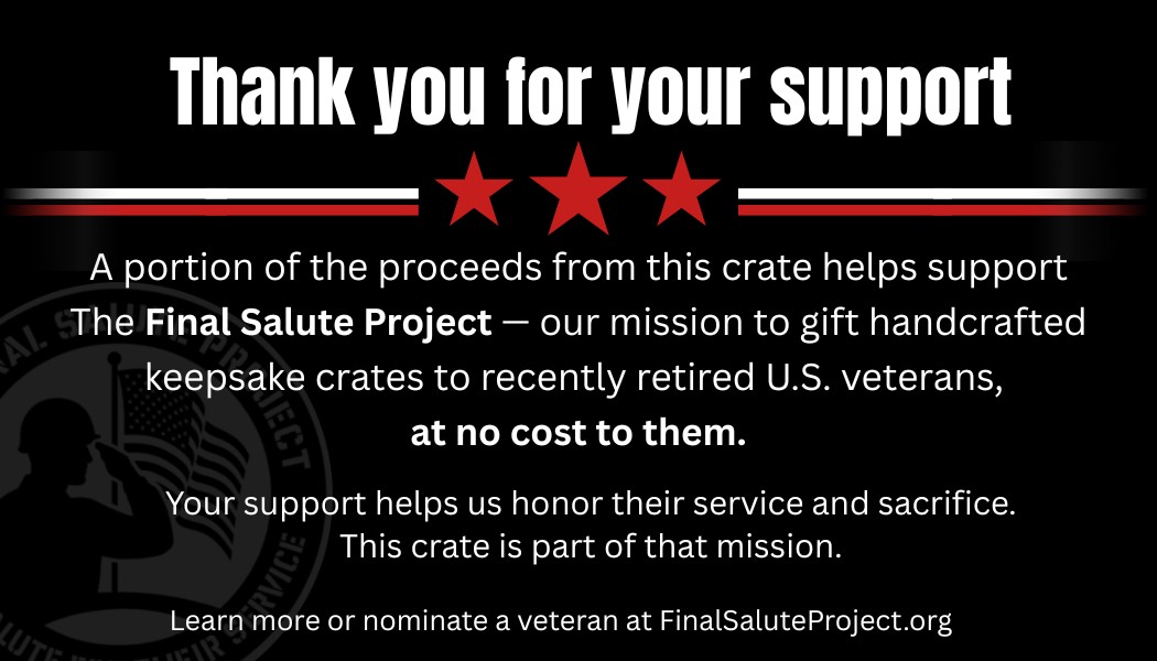 Final Salute Project business card back with QR code and website link