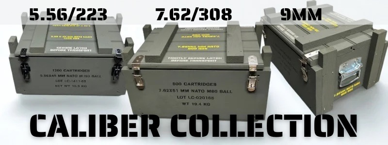 9mm wooden ammo box Caliber Collection Freedom Crate Co