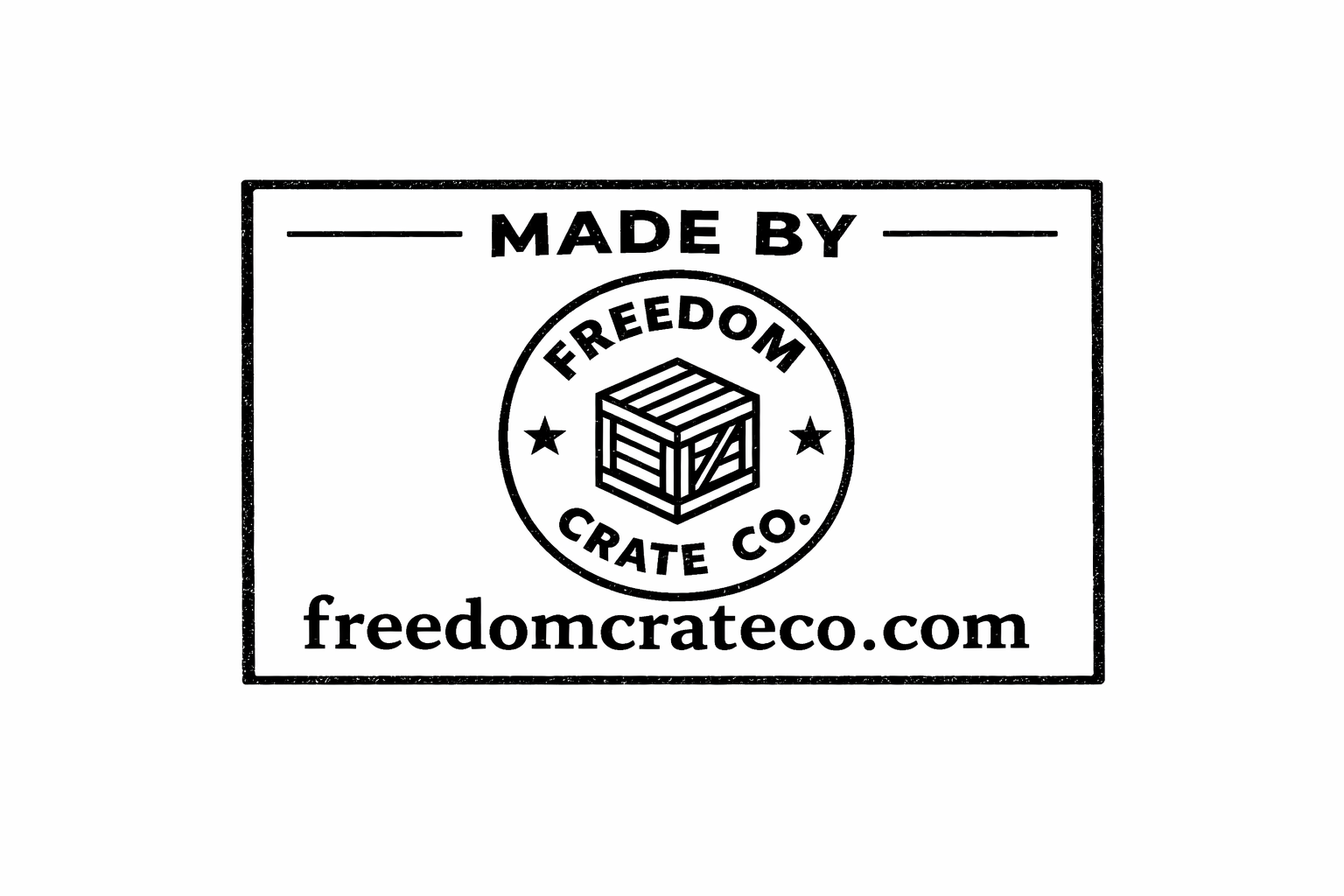 Freedom Crate Co. maker stamp logo used in crate packaging