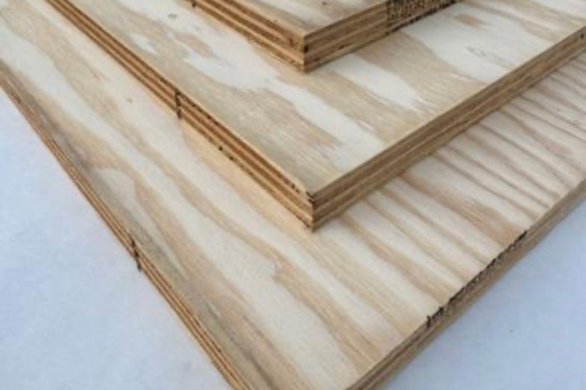 Exterior-grade plywood sheets used for Freedom Crate Co. builds