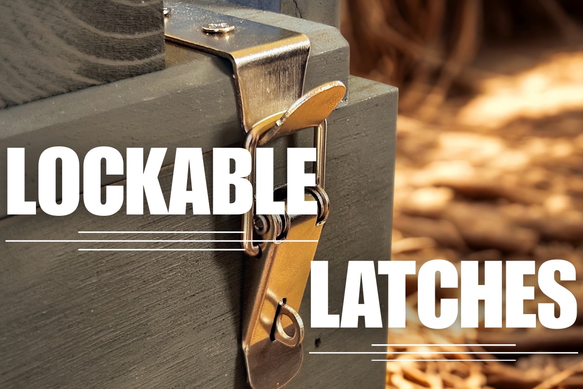 Lockable toggle latch detail on Freedom Crate Co wooden ammo box