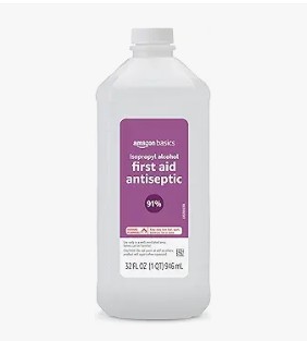 91 percent isopropyl alcohol used to flash and clean raw wood before primer application