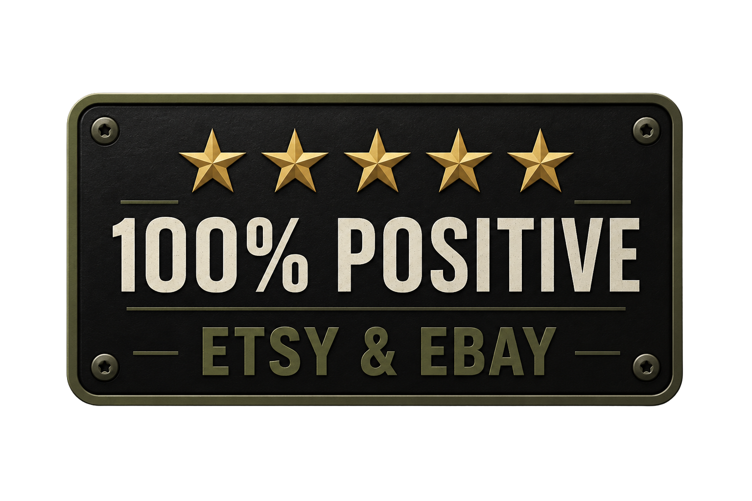 100% Positive Feedback Across Etsy and eBay