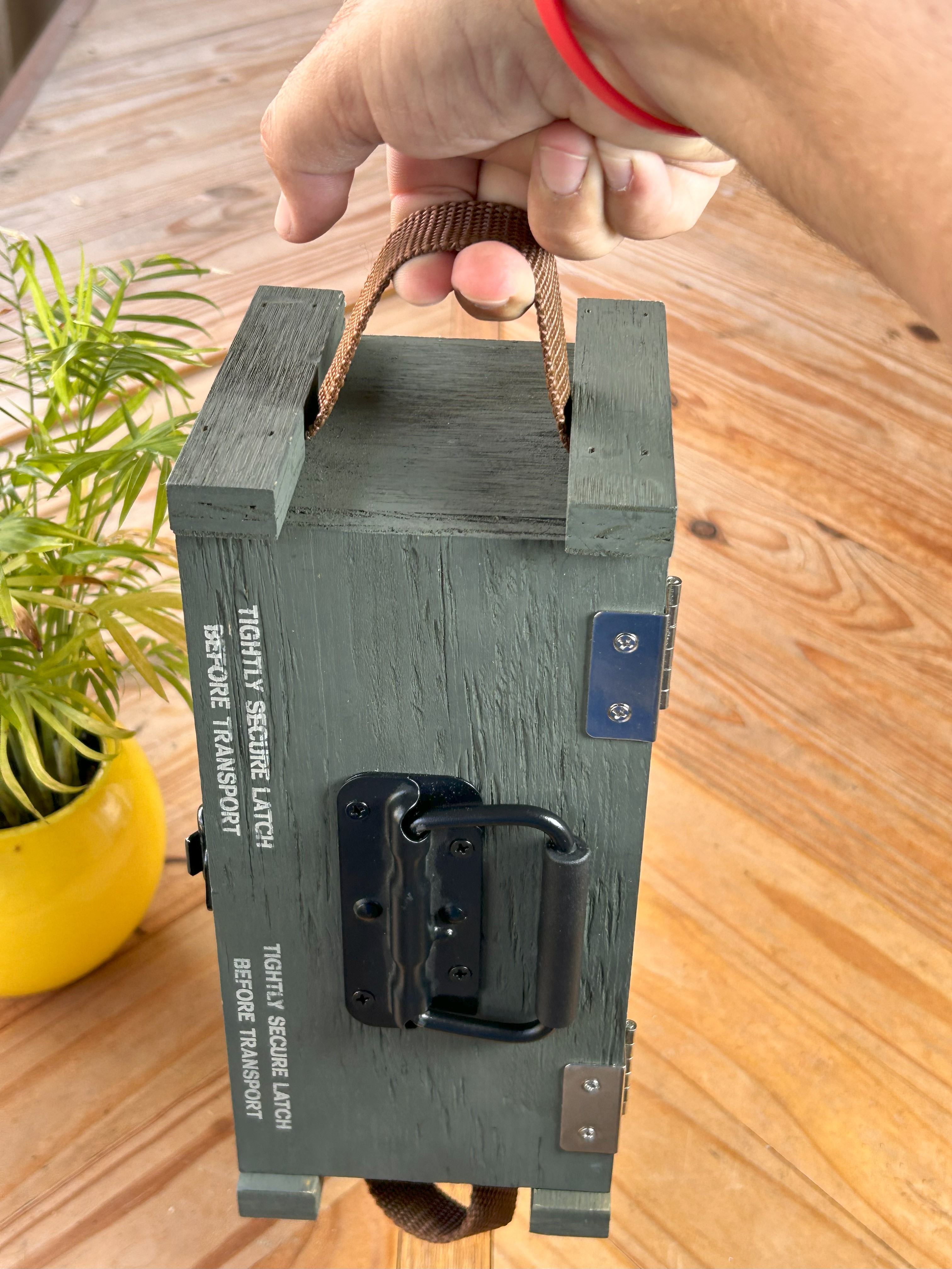 RangeMaster 400 being carried by the one-inch nylon webbing side handle