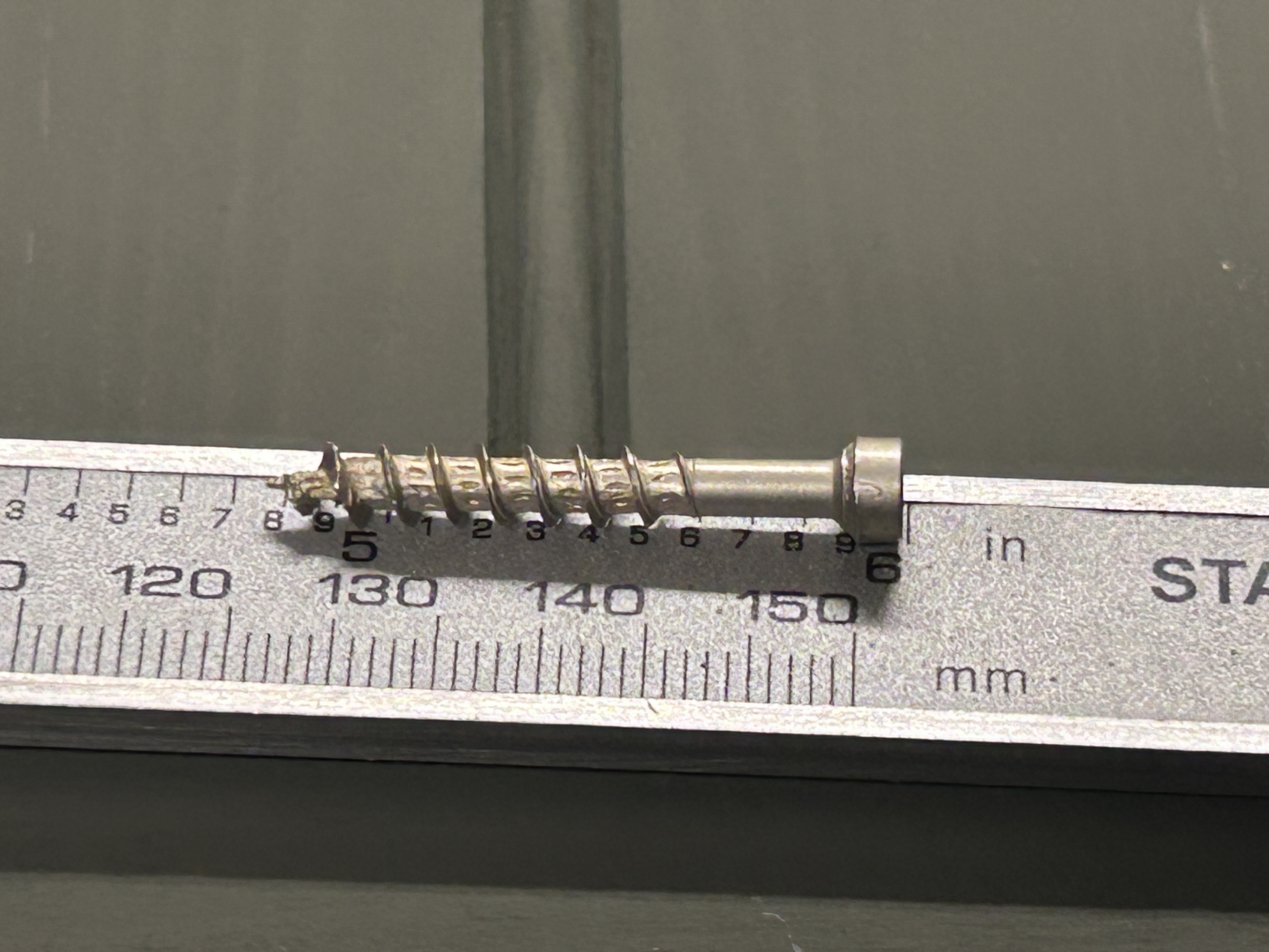 1 1/4" SPAX Power Trim screw detail on ammo box leg