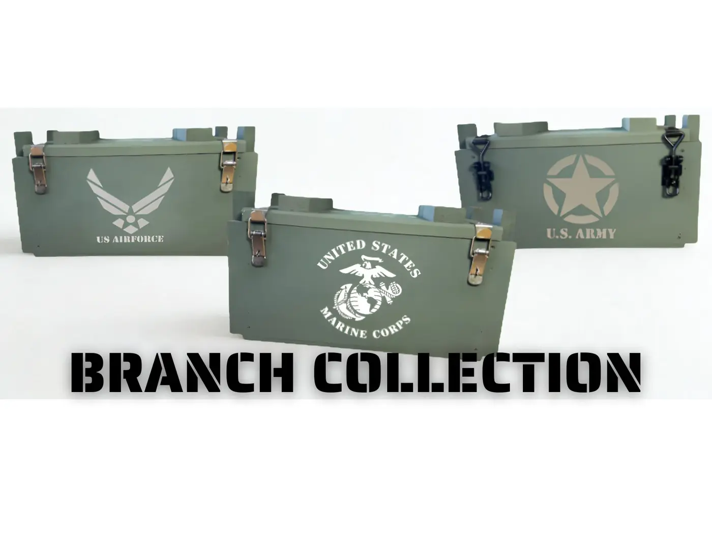 Freedom Crate Co. military Branch Collection wooden crates